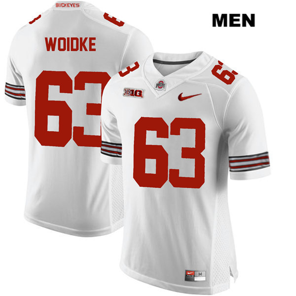 Ohio State Buckeyes Men's Kevin Woidke #63 White Authentic Nike College NCAA Stitched Football Jersey AF19N72GB
